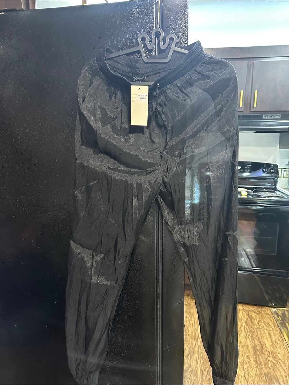 Hot & Delicious Black Sheer Jogger Pants